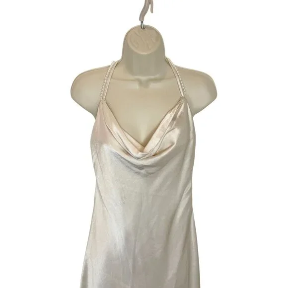 Lovers and Friends Boa Mini Dress Ivory with Pearl Straps NWT - Size S